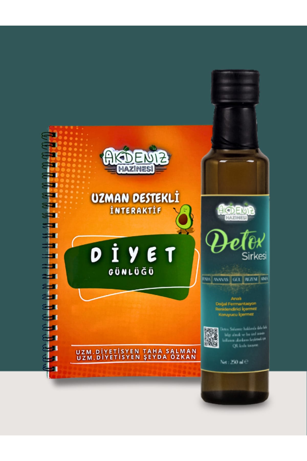 İnteraktif Diyet Günlüğü + 14 Bileşenli Detox Sirke